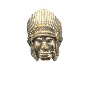 1985 Biker Ring G&S Gordon Smith Silver Tone Native American Chief  Sz  12 LOOK